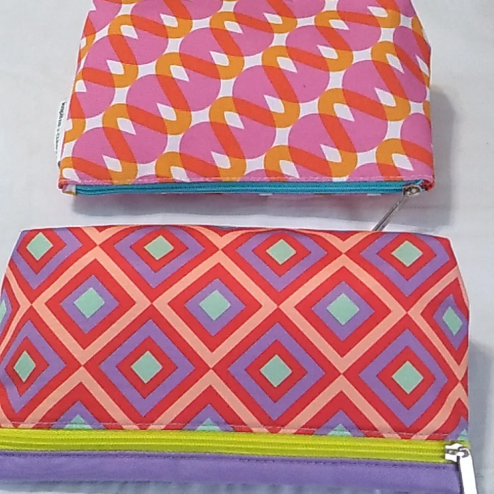 Clinique Cosmetic Bags Bundle Of 4 Multicolor Floral Paisley Geometric Prints